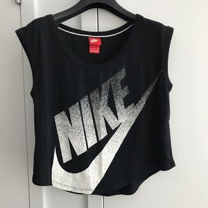 Nike Black Swoosh Crop Top